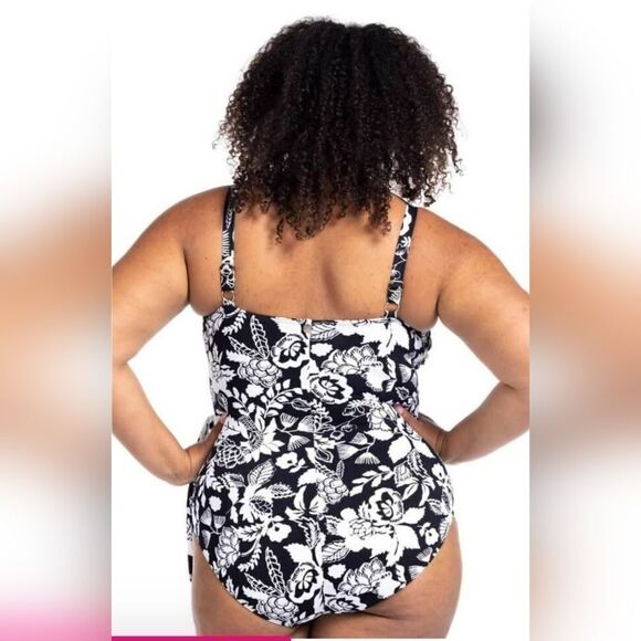 Artesands Cantata Forte Hayes swimsuit NWOT size 18 D/DD Floral black and White - Picture 2 of 6